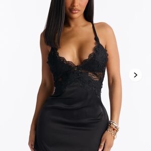 Fashion Nova Black Lace Chemise